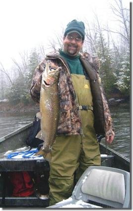 Steelhead fishing from the drift boat on Salmon River, Pulaski NY.